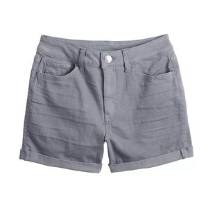 *SO* Gray Junior's High Rise Favorite Midi Shorts Size 13